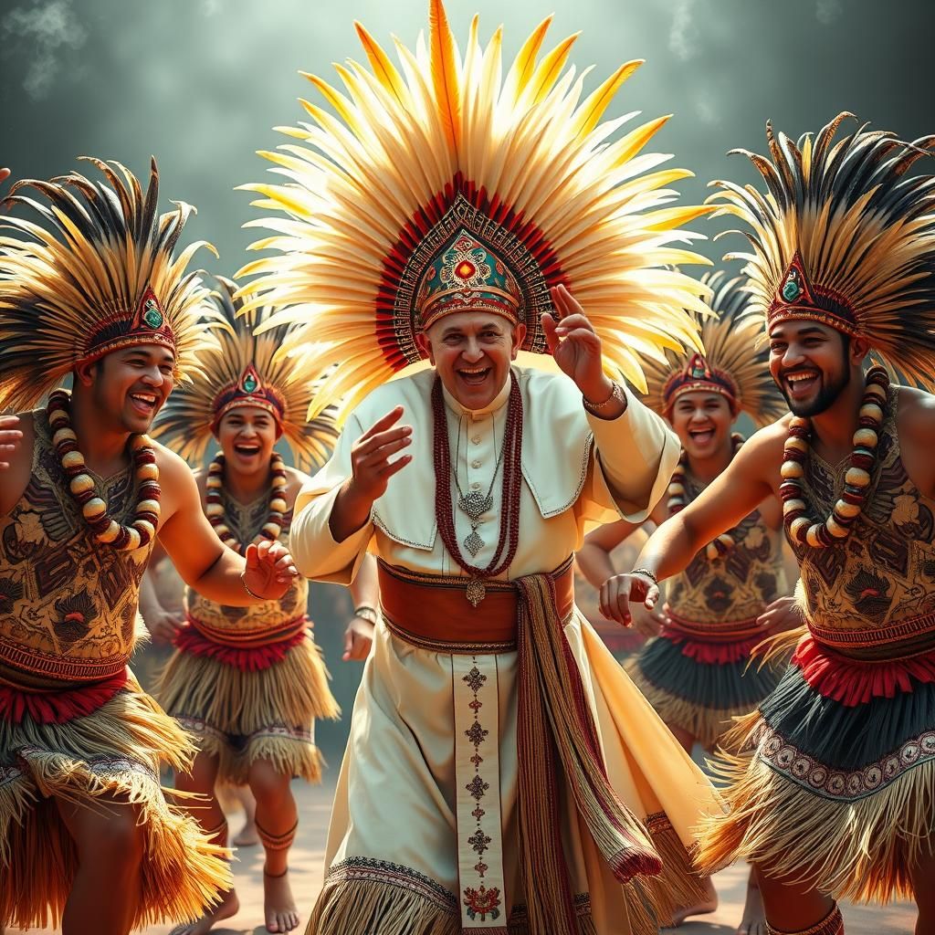 Pope Francis Dancing with Samoan Dancers