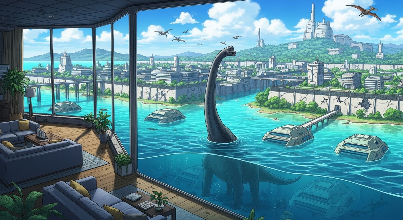 Manga Bunker City with Futuristic Military Complex in 4K