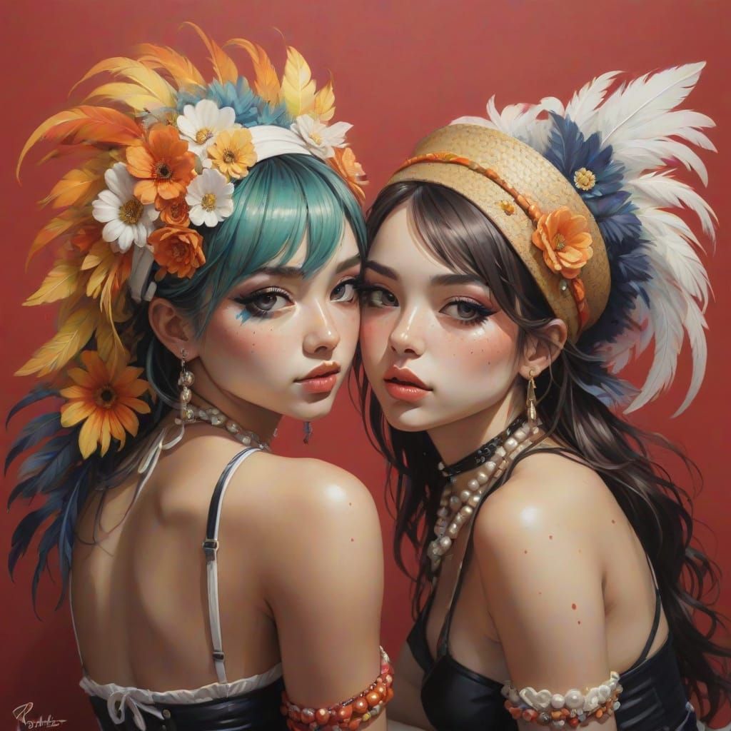 Charming Watercolor Portrait of a Young Madame