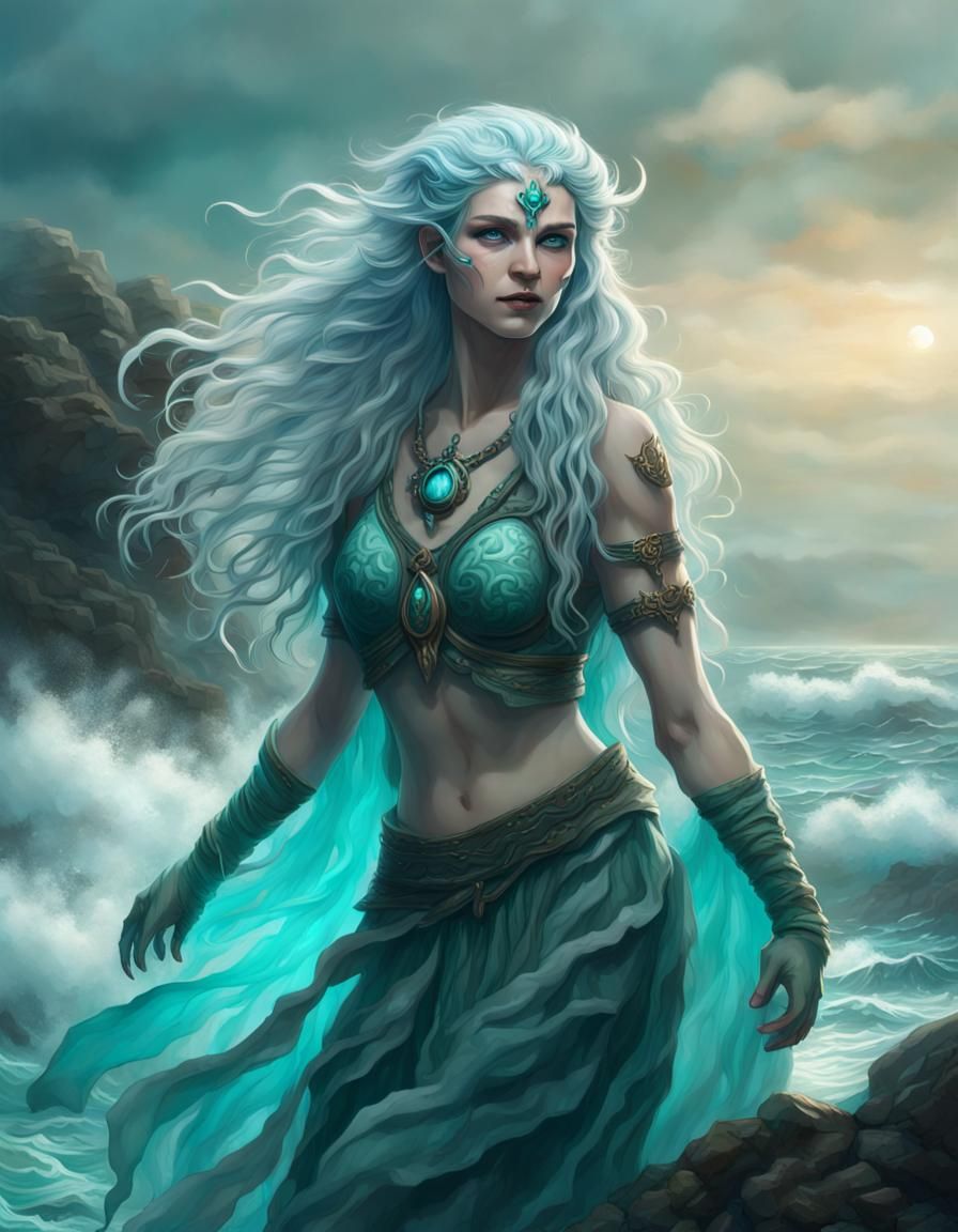 Water Genasi Druid Bending Ocean Water
