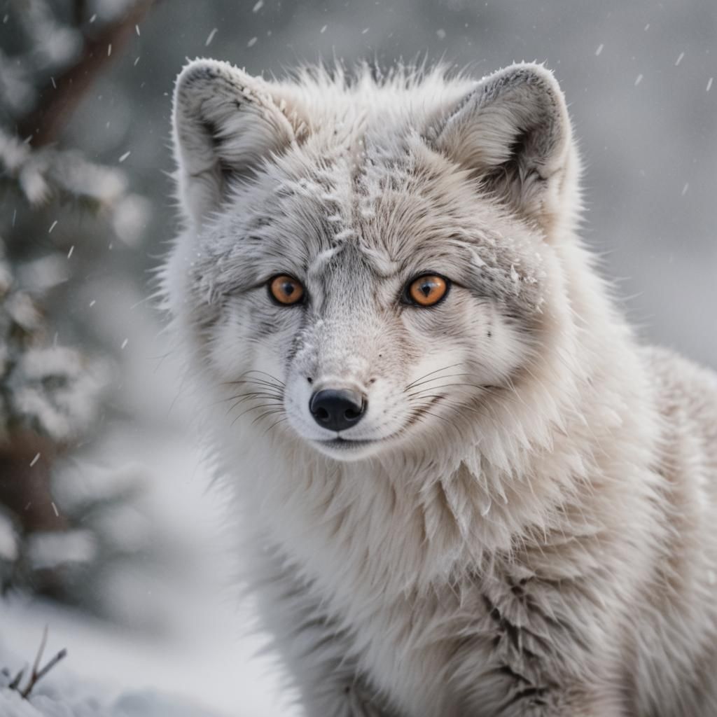 Arctic Fox Portrait in Winter Wildlife Photography Style