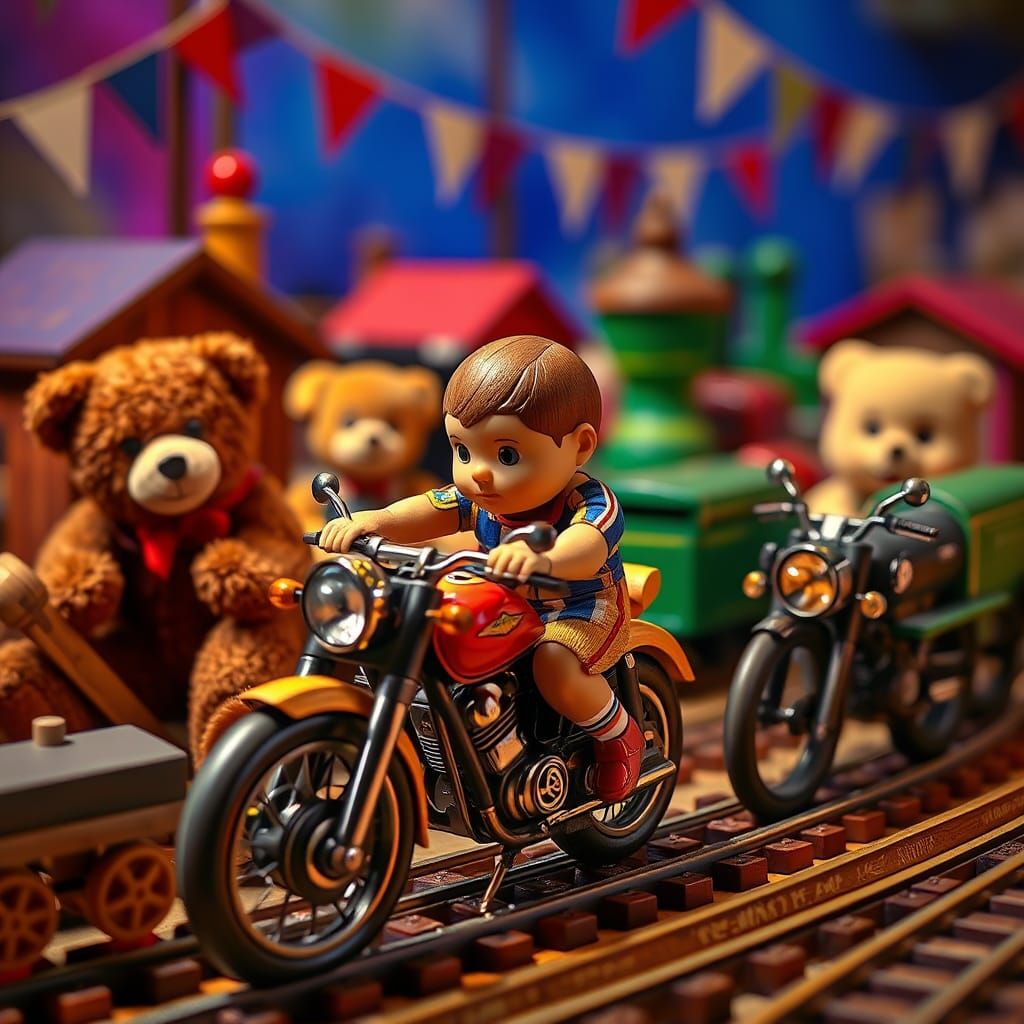 Toys for Tots Biker Rally in Hyperrealistic Splash Art
