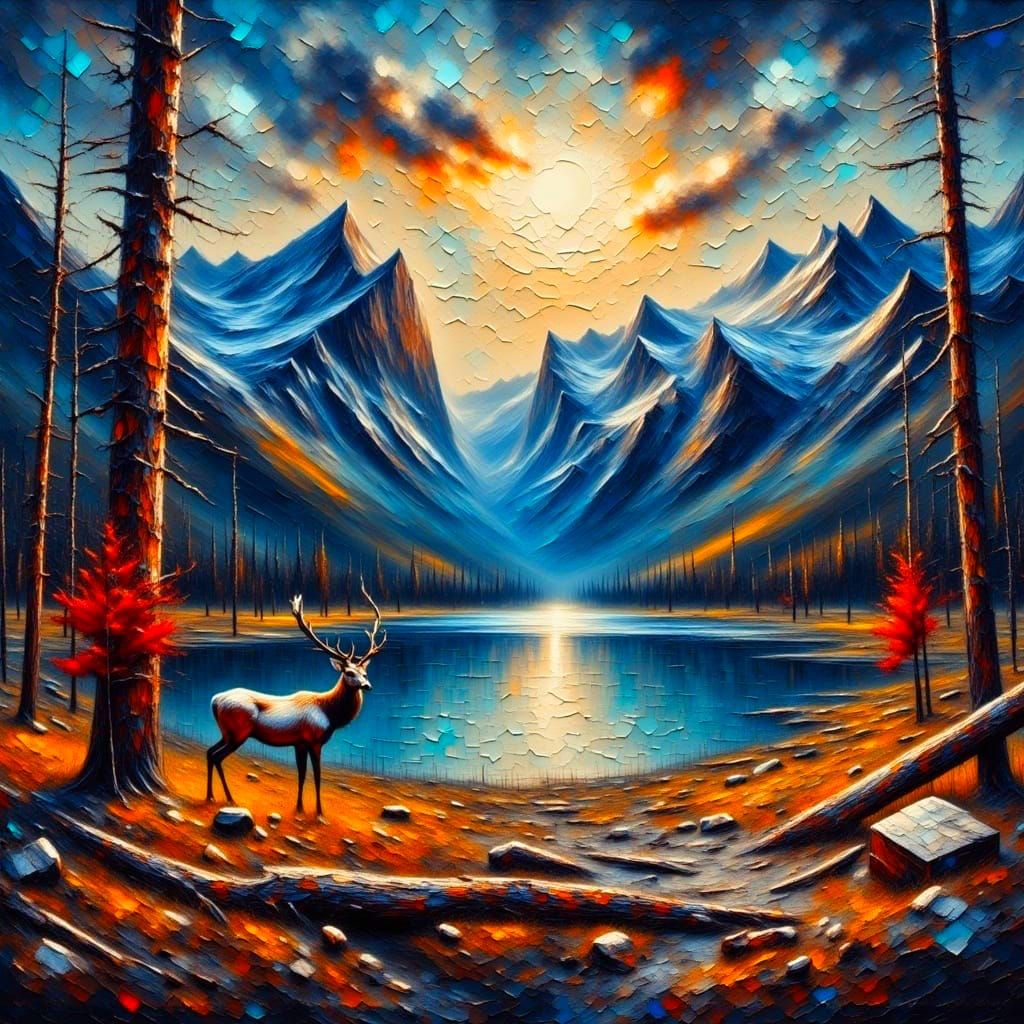 Majestic Wyoming Landscape Under Full Moon