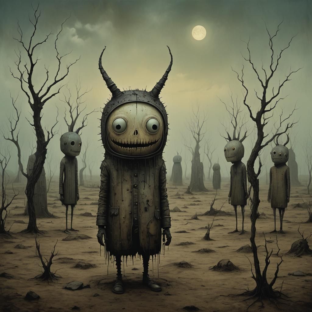 Futuristic Horror Smile Inspired by Surrealist Masters