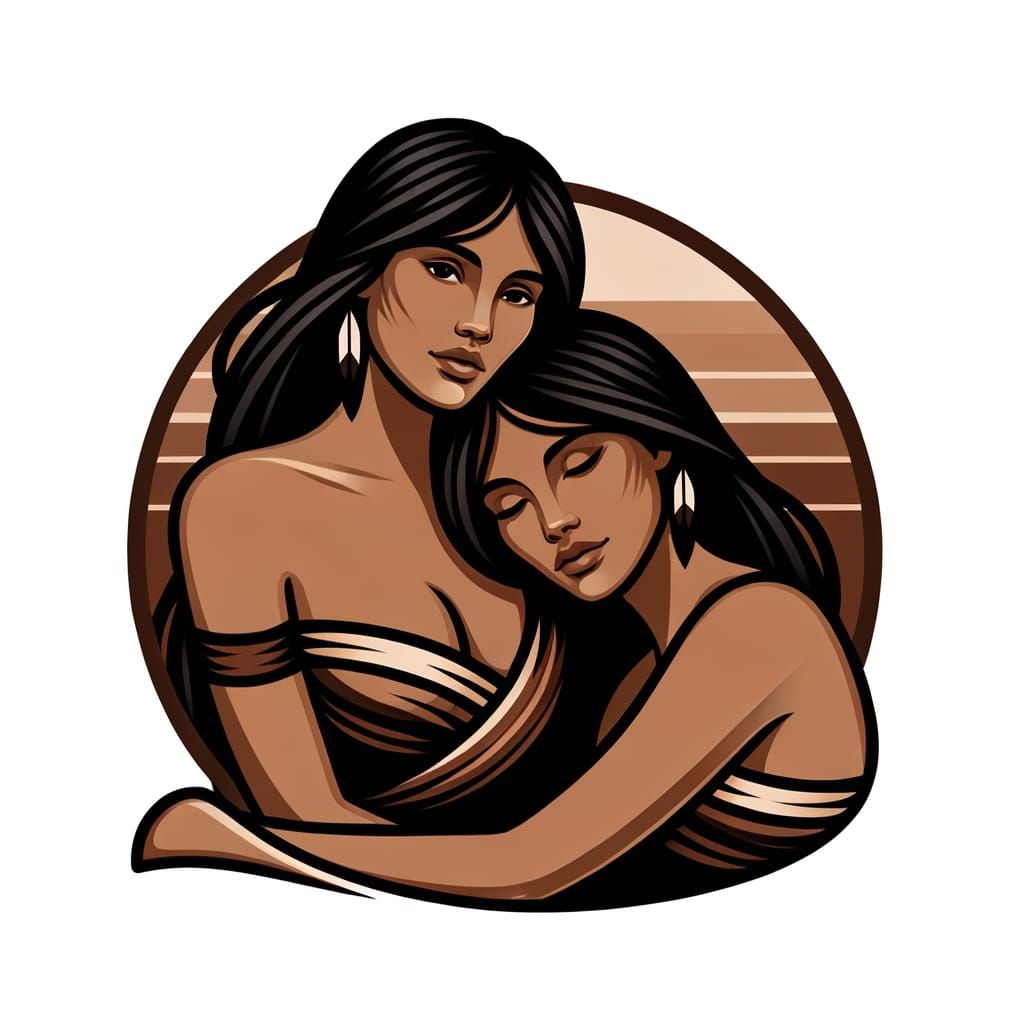 Native American Women's Logo with Minimalist Design