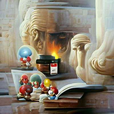 Philosophical Nintendo in Oil Painting Style