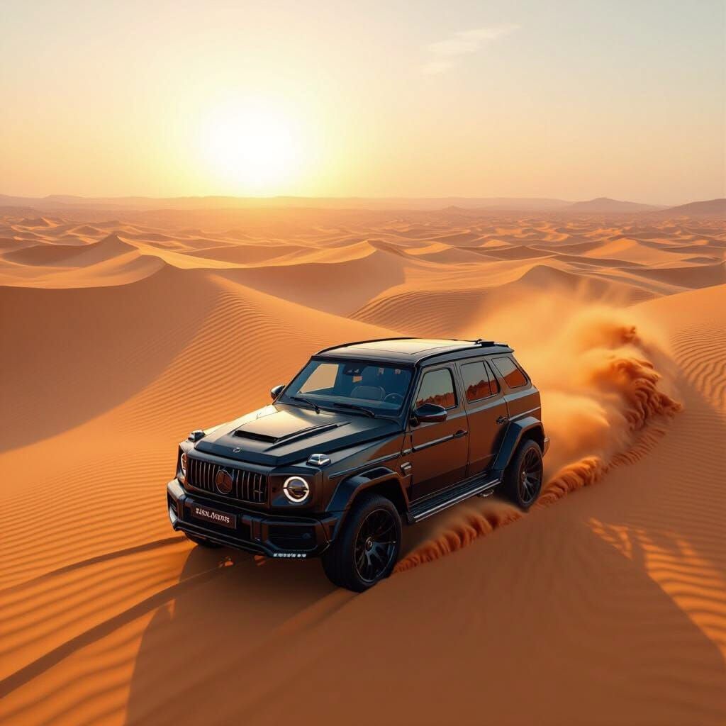 Brabus on Desert Dunes, Comic Art Style