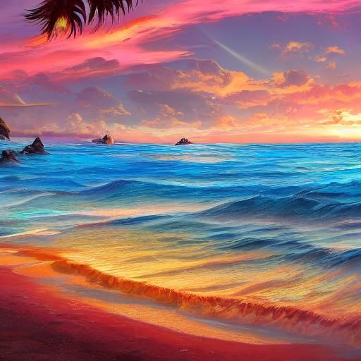 Anime Portrait: Nami and Yash on Tropical Beach