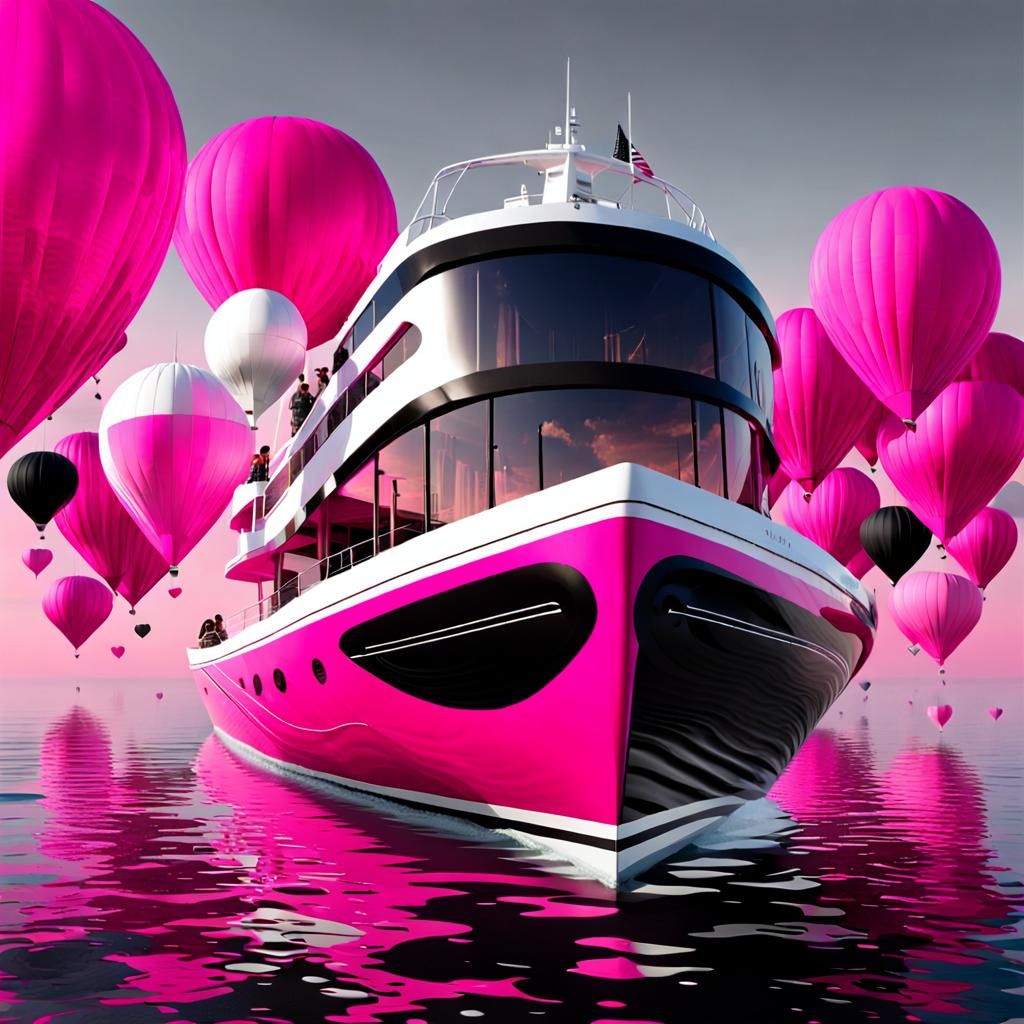 Sleek Advanced Ferry Cruises the Futuristic Utopian Paradise...