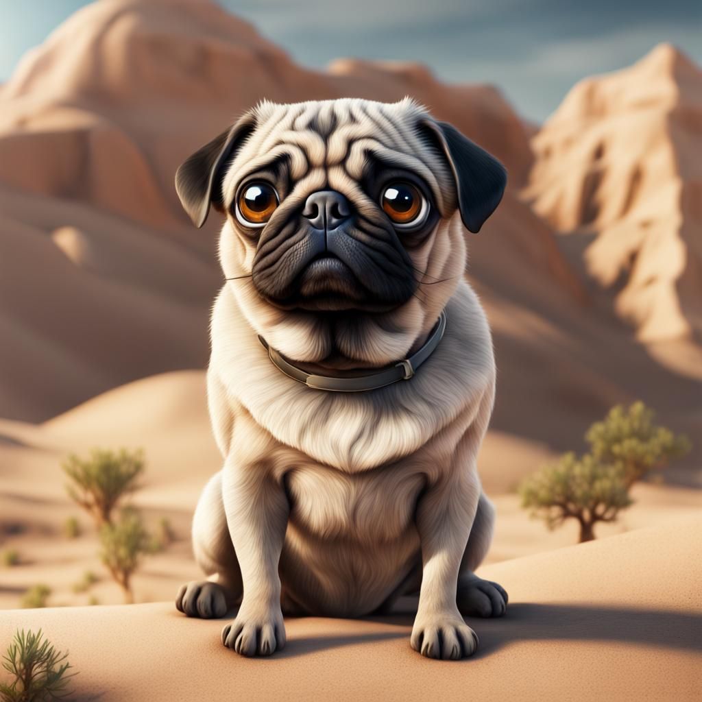 Cute desert pug