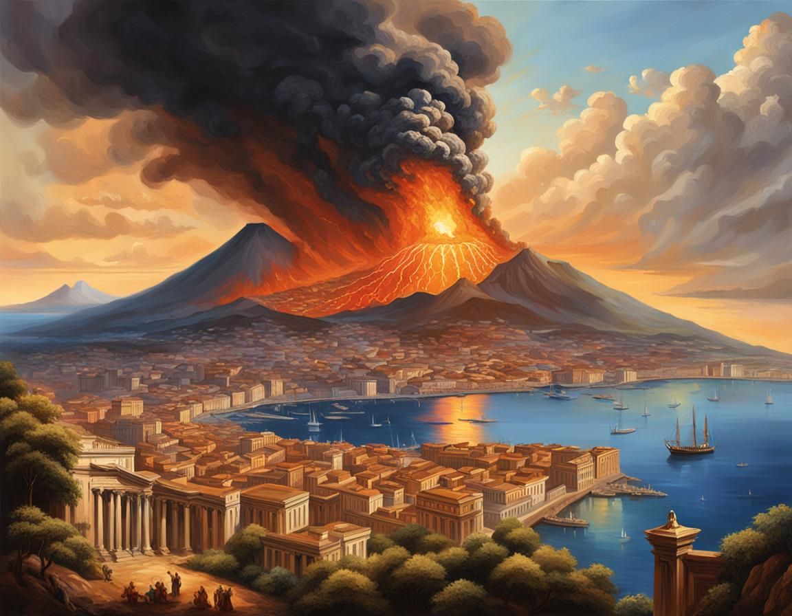 Vesuvius Erupting in the Bay of Naples