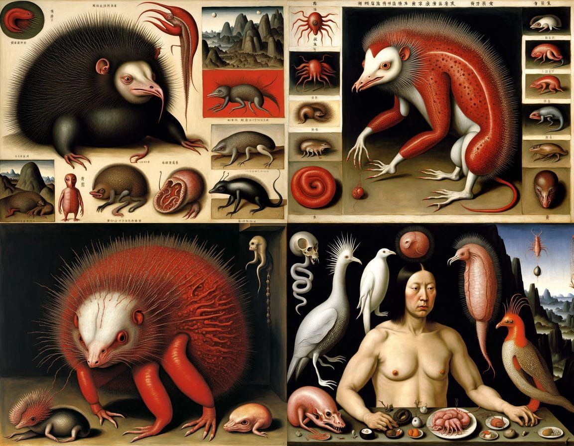 Surreal Mythical Creatures in Shan Shui Style