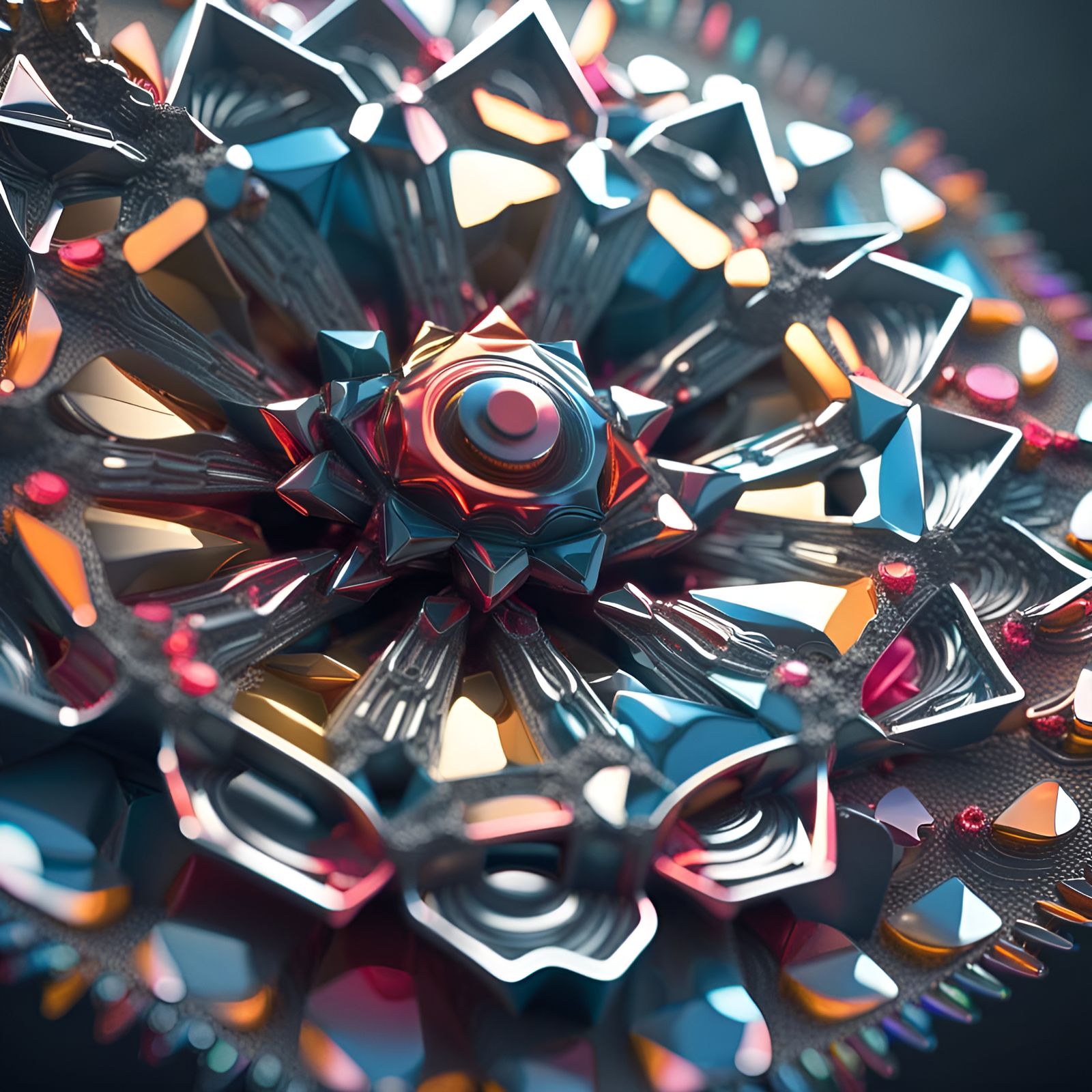 Abstract 3D Kaleidoscope Render in Extreme Quality