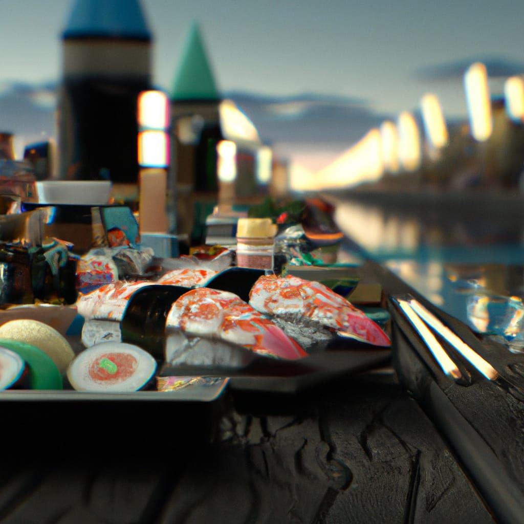 Hyperdetailed Sushi in Fantasy Digital Art