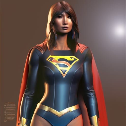 Gemma Chan as Dark Supergirl in Digital Art