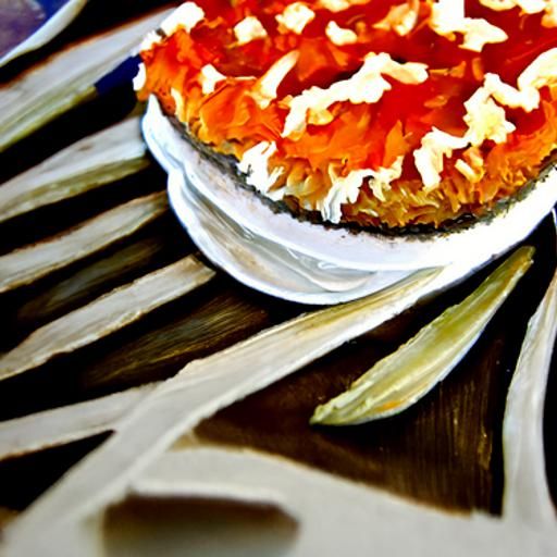 Detailed Gouache Painting of Coconut Cream Pie