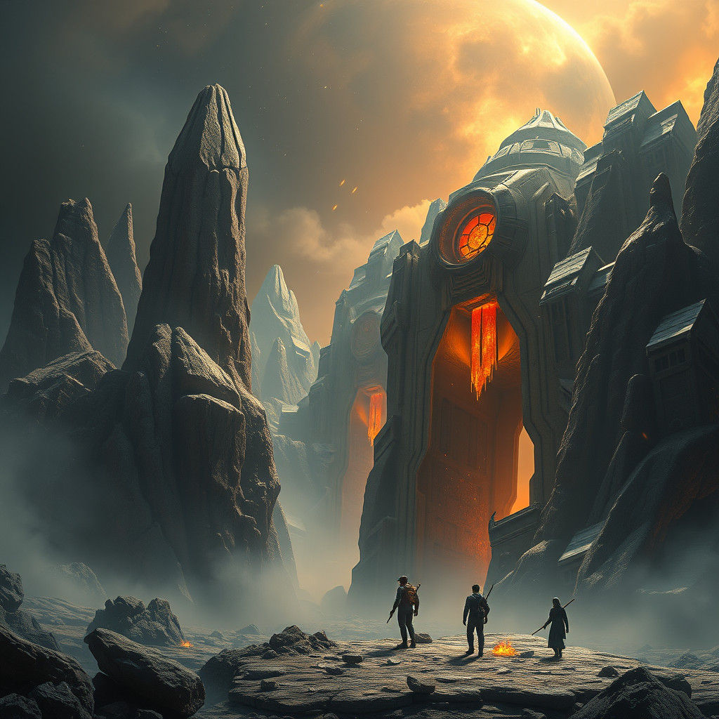 Sci-Fi Reticulan Gungan Scene in Digital Matte Painting