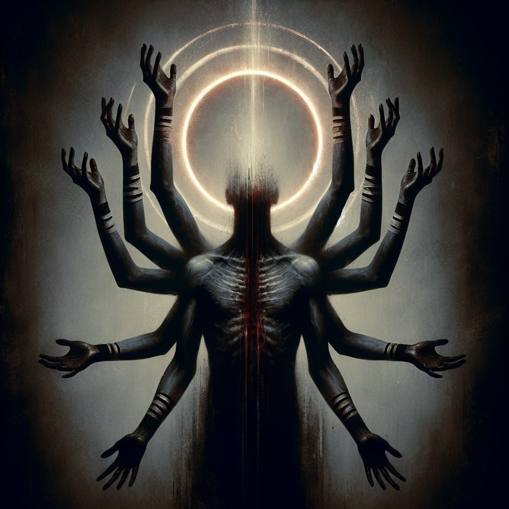 Multi-Armed Figure Reaching for Halo in Dark Setting