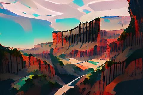 Cartoon Canyon Landscape