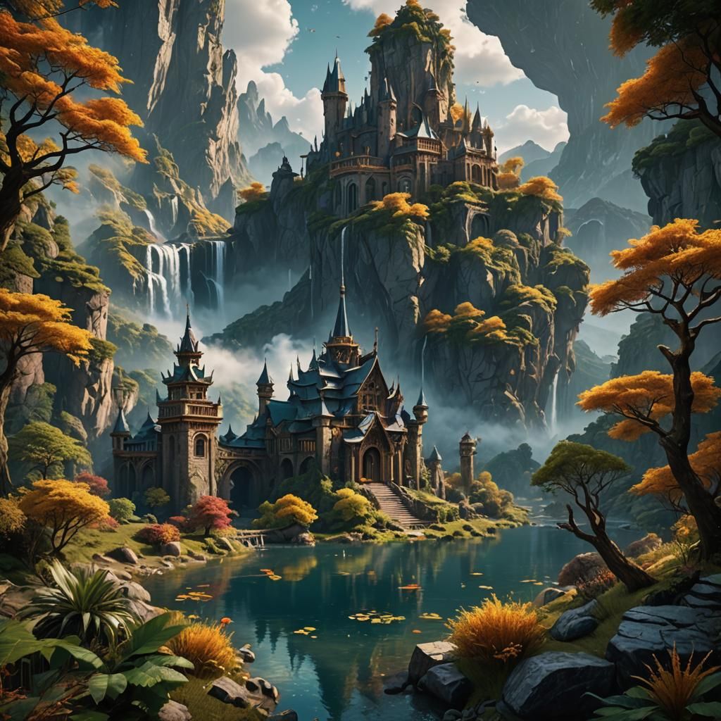 Fantastical Nature Scene in Detailed Matte Painting