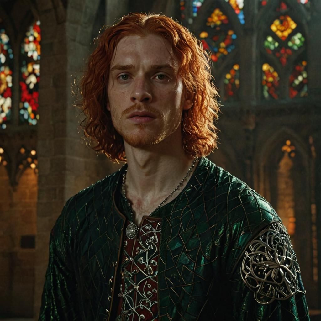 Photorealistic Medieval Prince in Luxurious Hall