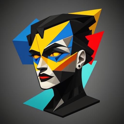 Geometric Word Art in Cubist Style