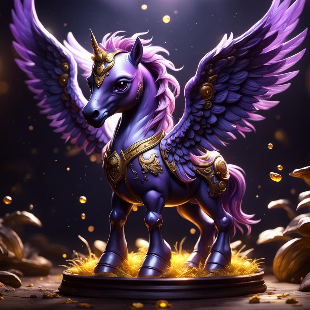 Adorable Baby Pegasus in Dark Fantasy Style