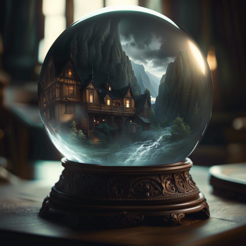 Spirit Captured in Crystal Ball: Digital Matte Painting