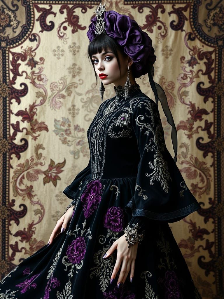 Byzantine Goth Fashion Victim in Dystopian Woes