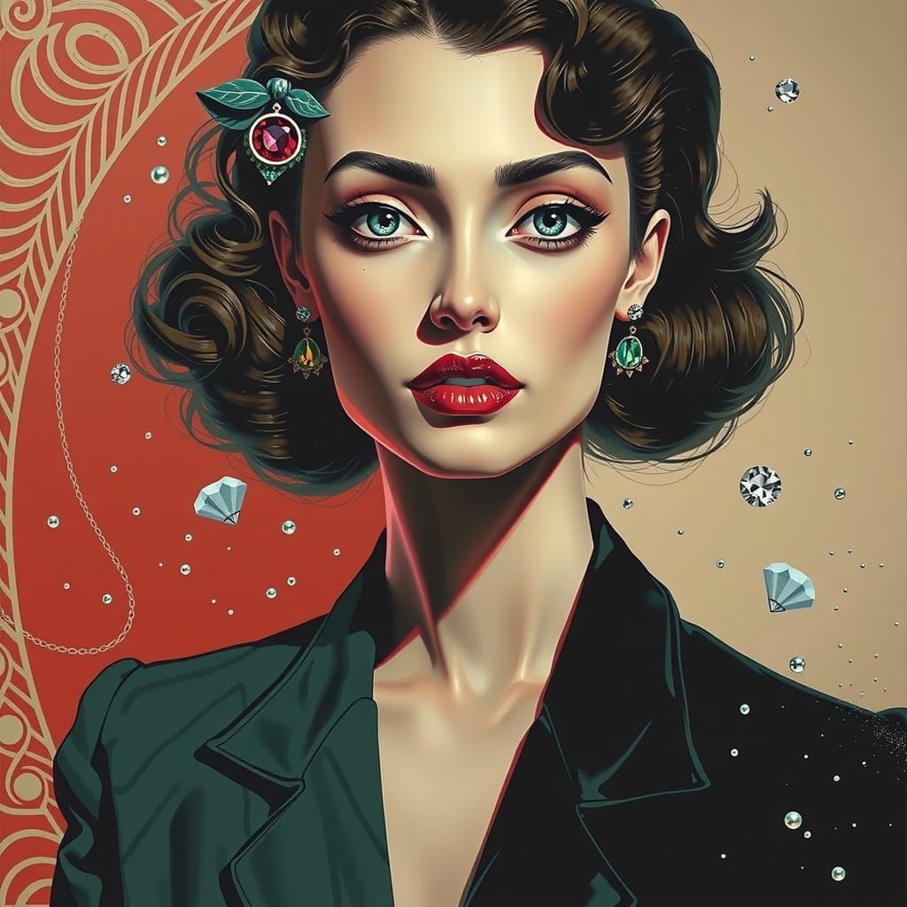 Hyperrealistic Gelato Colors with Stripes and Gems