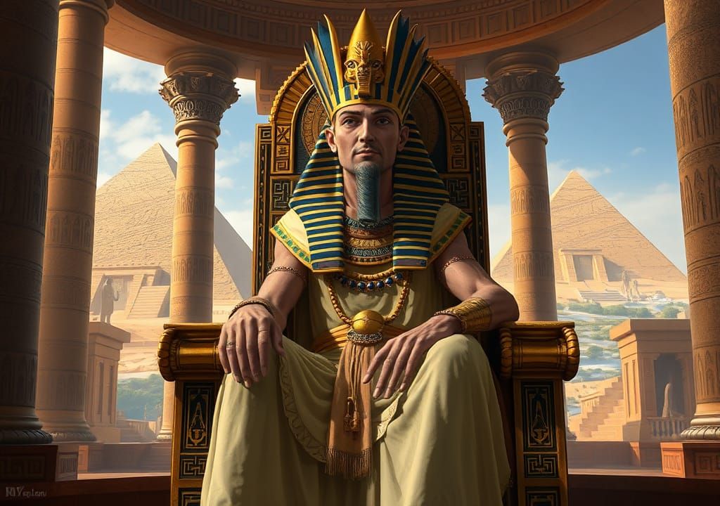 Mikelinos: Ancient Egyptian King on His Throne