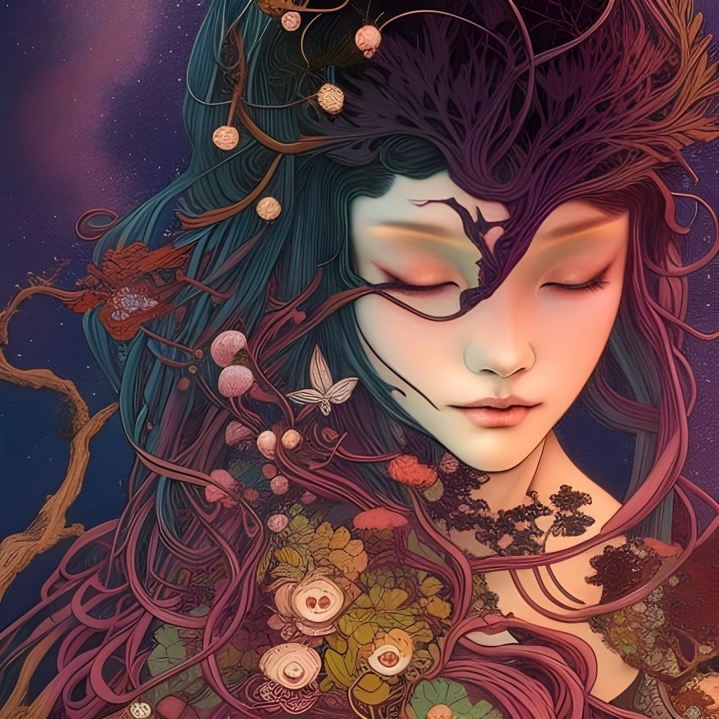 Dryad of the Cursed Forest: Dark Fantasy Art