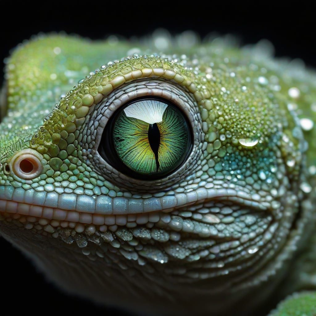 A Geometric Gecko in Iridescent Hues