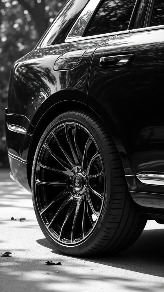 Ultra-Premium Black SUV in Cinematic Black and White