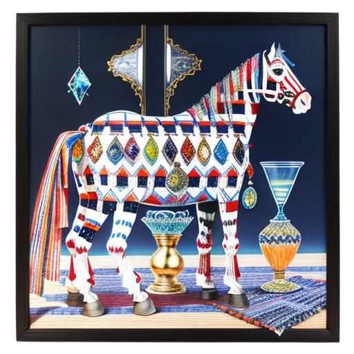 Photorealistic Patchwork Face with Crystal and Glass