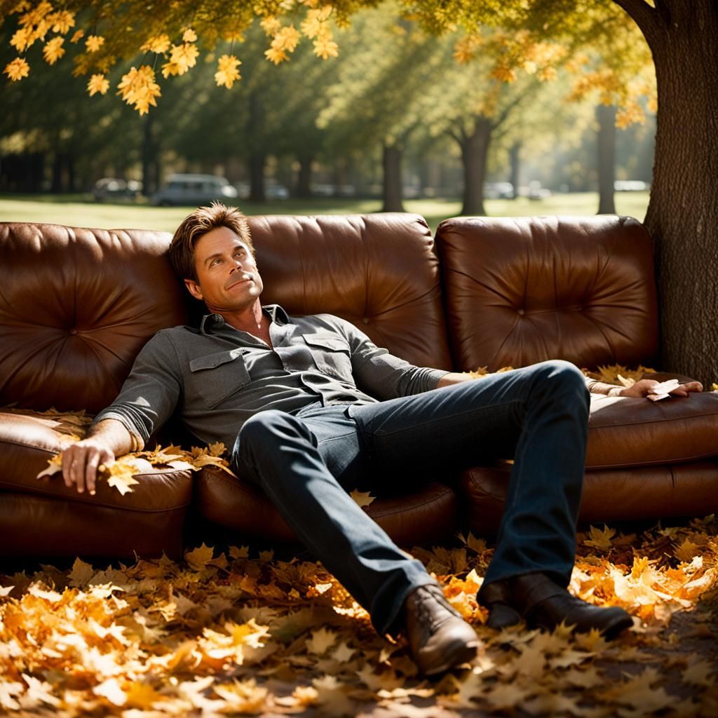 Young Man Relaxing in Sunlight, Professional Photography