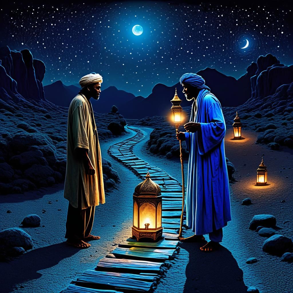 Bluesman's Midnight Djinn Encounter at Crossroads