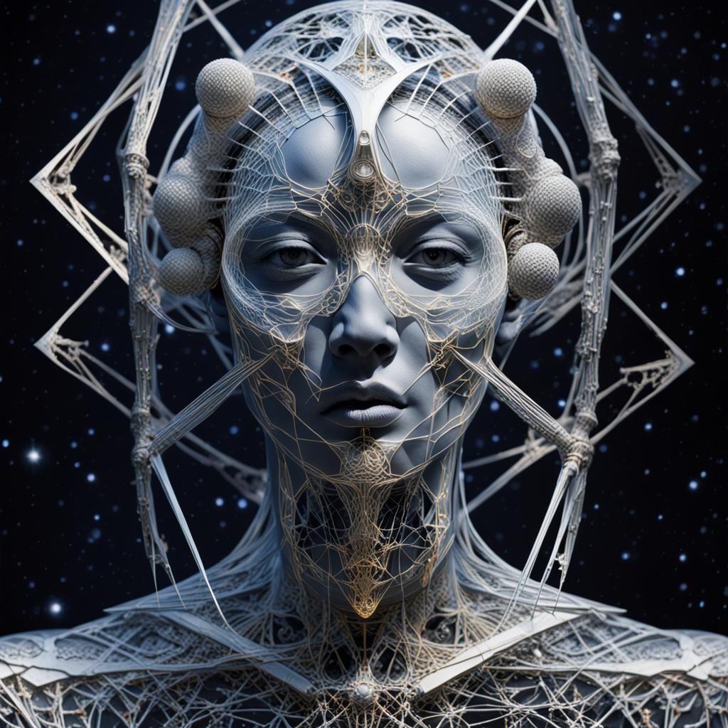 Cosmic Symphony of Time: Photographic Close-up Portrait