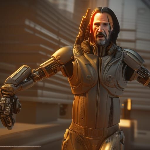 Futuristic Sci-Fi John Wick Mech in 8K