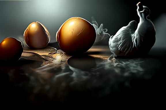 Chicken or Egg Paradox in Hyperrealistic 3D Rendering