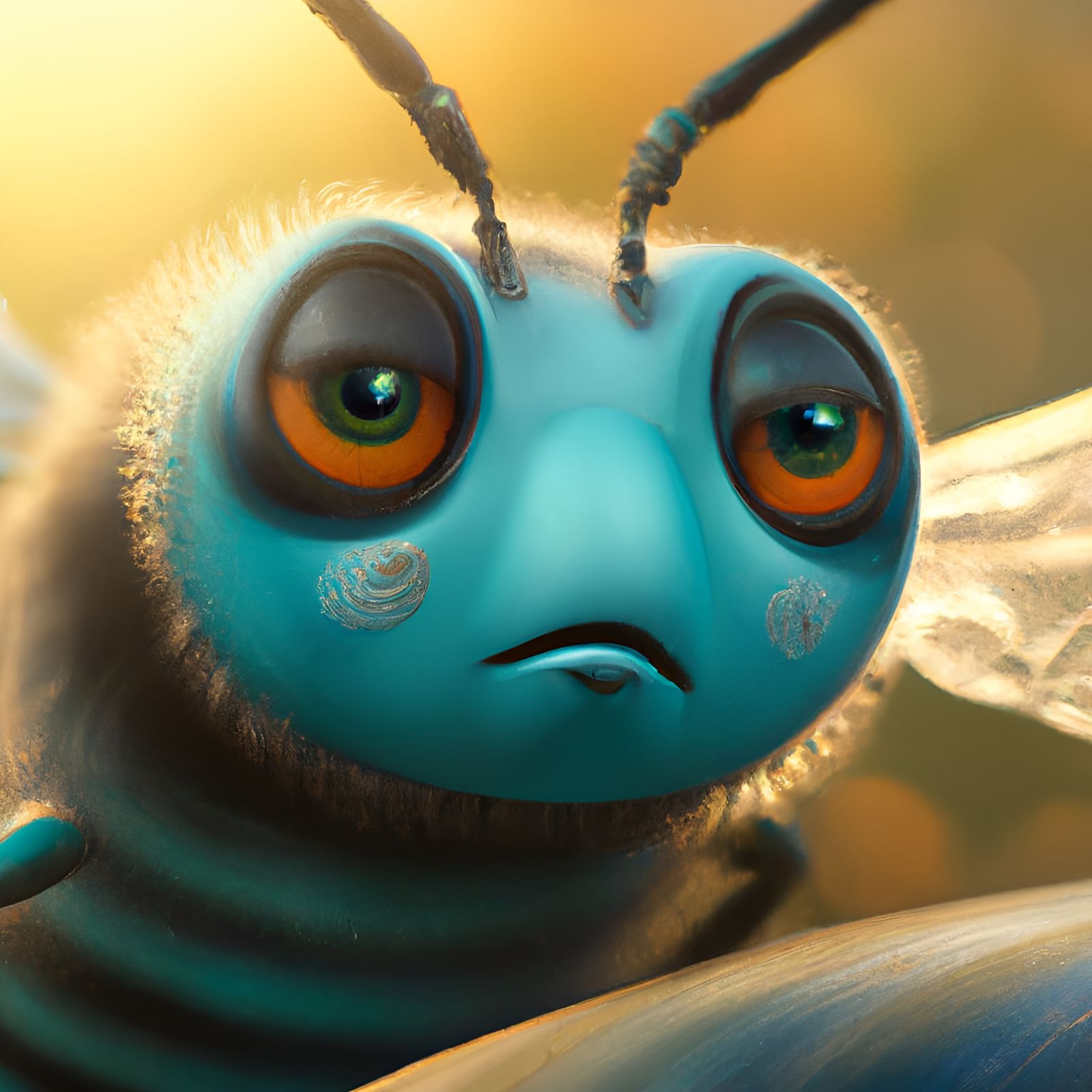 Zombie Bee Close-Up: High Fidelity 3D Render