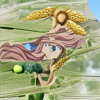 Anime Demeter: Goddess of Agriculture Digital Art
