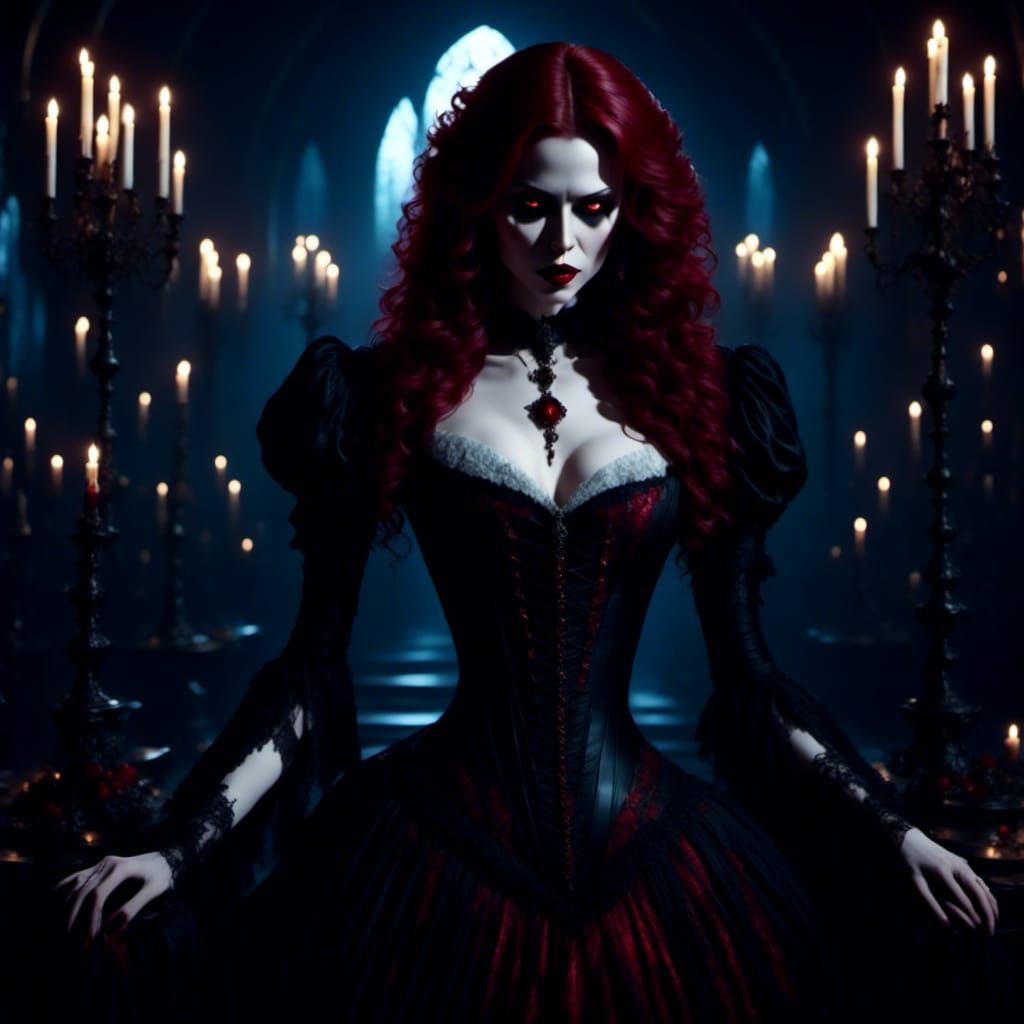 Female vamp in bloodlust