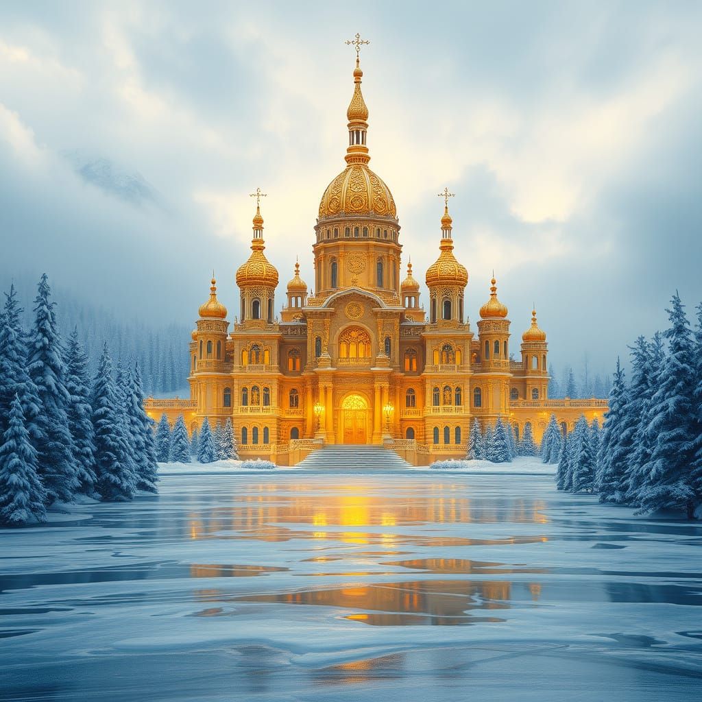 Golden Palace on Frozen Lake, Magical Realism