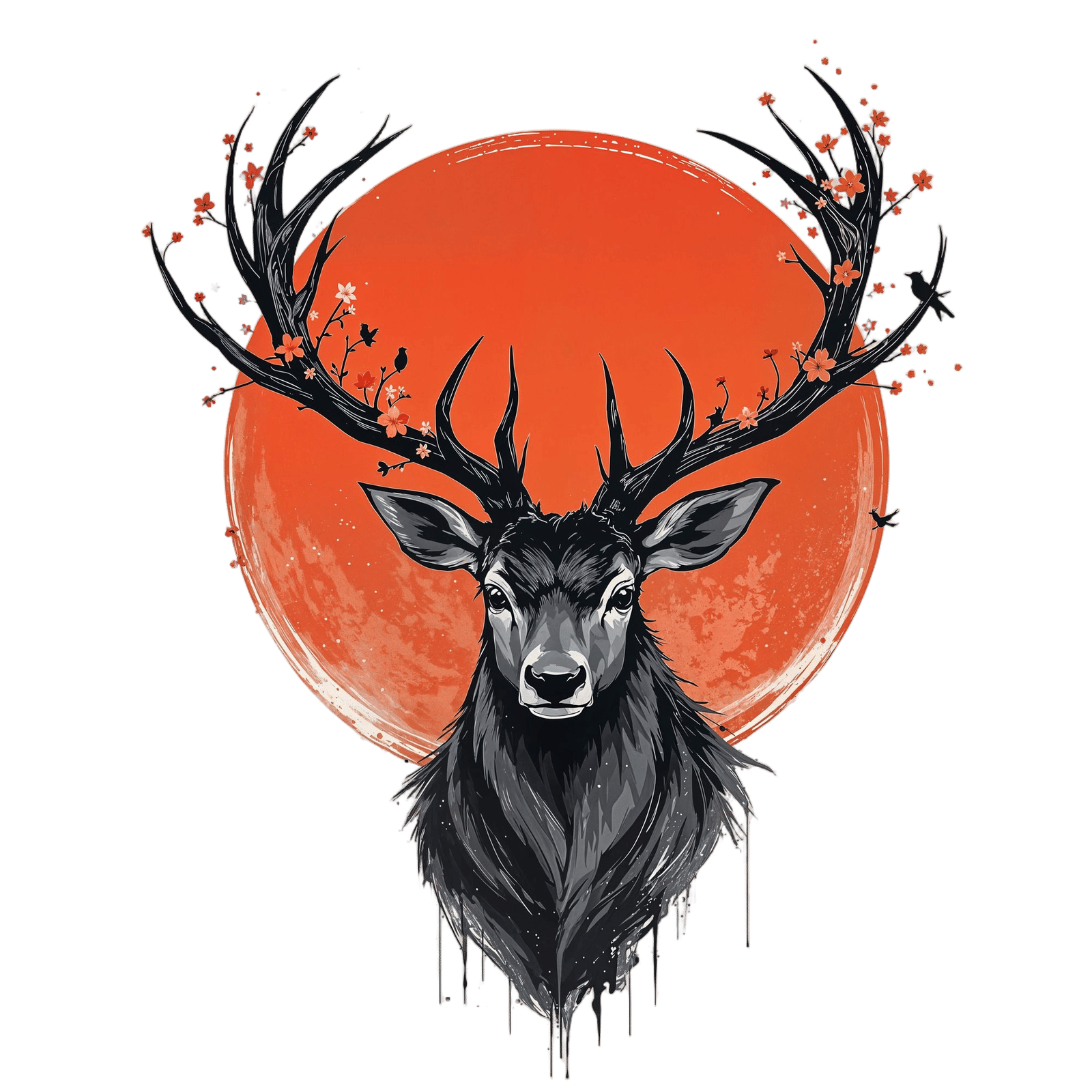 Celestial Stag in Blossom Glory