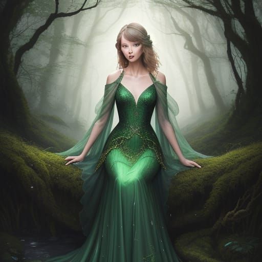 Emerald Enchantress in Mystical Forest Realm