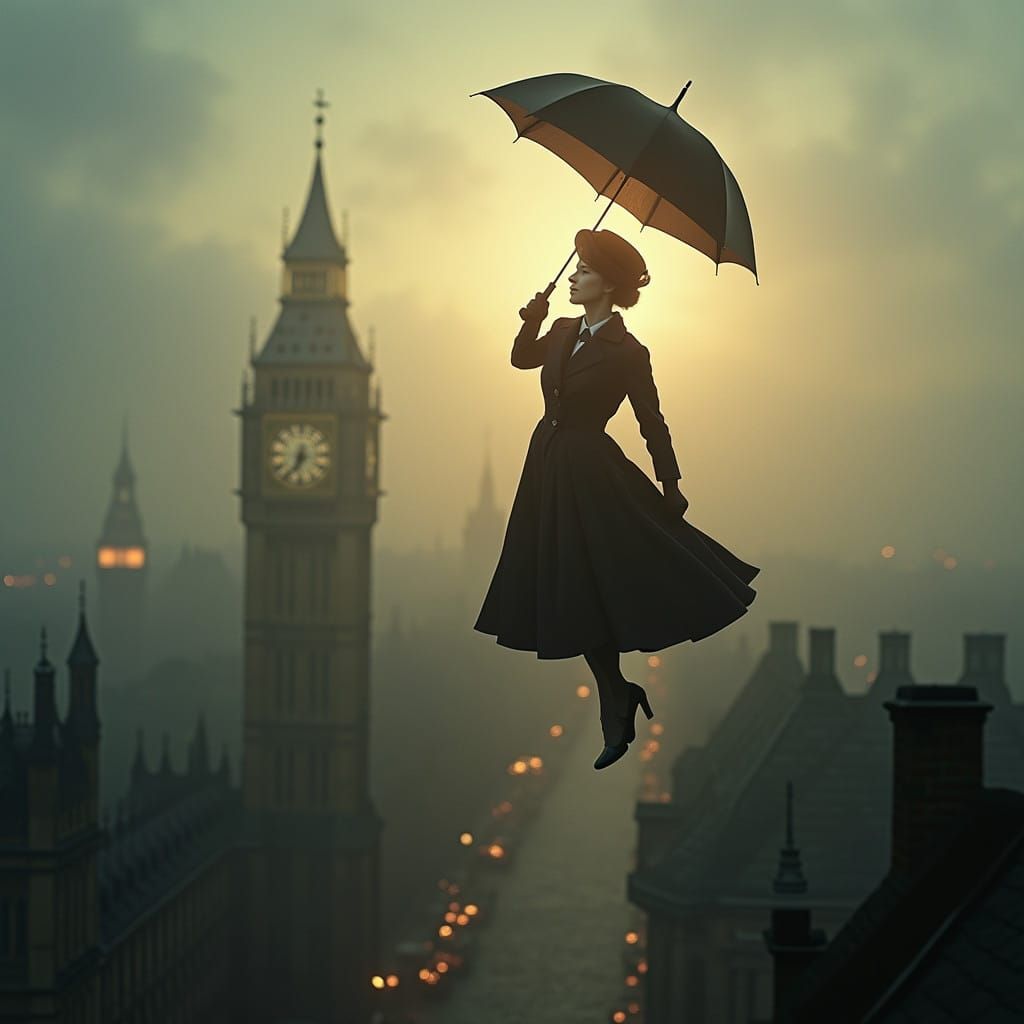 Practically Perfect Mary Poppins Soars Over London in Cinema...