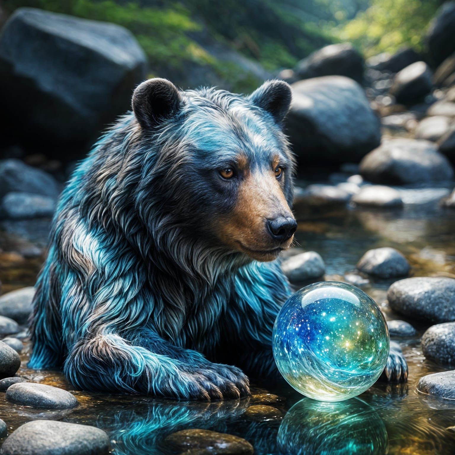 Galaxy Marble in Smoky Mountains: Hyperdetailed Art