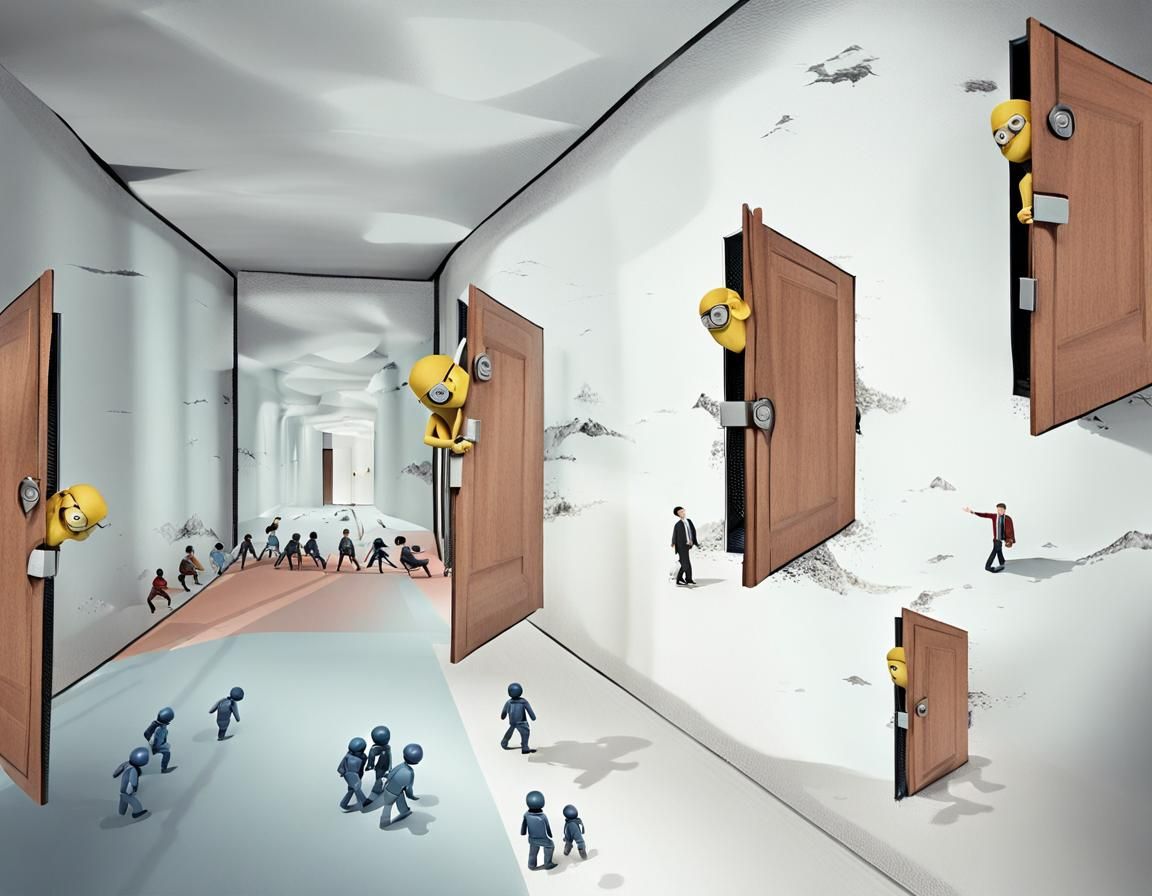 Surreal Corridor with Distorted Proportions