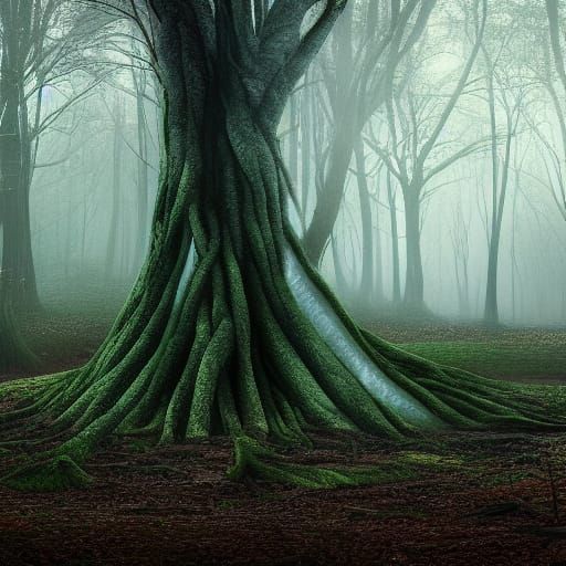 Enchanting Fairy Ring in Dramatic Forest